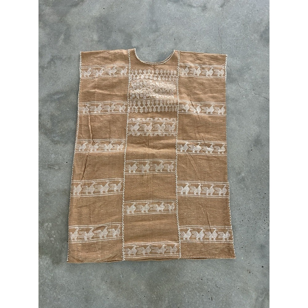 Hand Woven Amuzgo Huipil Dress Kaftan Guerrero Mexico Coyuchi Bird Geometric